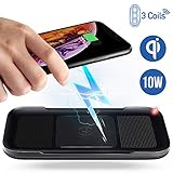 [Anti-Slip-Design] Diese Anti-Rutsch wireless Ladestation besteht aus VO Grade feuerfestem Material, Ihr Handy kann sicher aufliegt werden. Sie können diese wireless Ladestation im Büro, zu Hause und anderen Orten beutzen. Laden Sie Ihr Smartphone überall und jederzeit auf! [Was Sie bekommen] 3-Spuliges Wireless Ladegerät, 1,2m Micro USB Kabel (Netzteil ist nicht inklusive), Bedienungsanleitung.