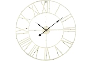 ANTIC BY CASA CHIC Casa Chic Reloj Pared Grande para Salon, Cocina y Oficina, Relojes Grandes Cocina y Comedor, Reloj Diseño Vintage de Metal, Reloj Cocina Cuarzo, Marco Robusto Interior/Exterior, Silencioso, 60cm