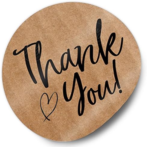 Thank You! Stickers (Gold or Brown Kraft Gifting Crafting Wedding Favour) JC2005