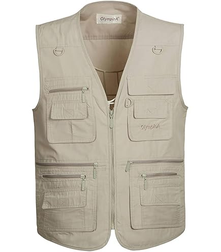 lie se zhe - LIE SE ZHE Gilet de Pêche Homme avec Multi-Poche Veste