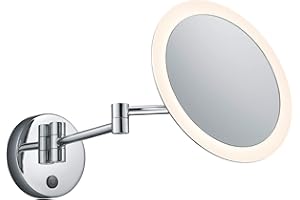 Trio Leuchten Lampa ścienna LED do lustra ściennego 282990106 View, metal w kolorze chromu, akryl biały, 3 W LED, przełącznik dotykowy, 36 x 21,6 x 21,6 cm