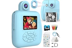 Racazl Kids Camera Instant Print - Instant Print Camera for Kids, Inkless Camera Instant Print, Kids Toddler Digital Video Cameras Kids Toys Christmas Birthday Gifts for Girls Boys
