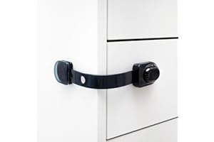BeeGo® 2 Pack Child Safety Strap Locks - Secure Your Drawer, Cabinet, Toilet, Fridge , and Cupboards with these Baby-Proof Strap Locks - Black