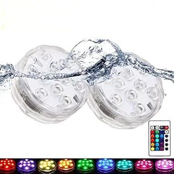 Verilux?Waterproof IP68 Submersible Led Lights 16 Colors&4 Mode Designs Fish Tank Aquarium Lights Underwater Battery Operated Spot Lights for Aquarium Fountain Pond Pool