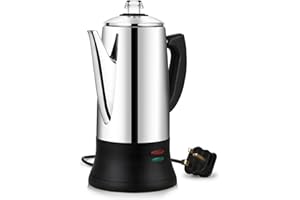 KFO Elektryczny Ekspres 12 Filiżanek (1.2L) - Nowoczesny Design I Certyfikat CE | Obrotowa Podstawa 360° & Antypoślizgowa | Szklany Pokrywa Odporna Na Ciepło Do Domu/Biura