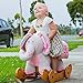 Labebe - Wooden Rocking Elephant and Ride on (Pink elephant)