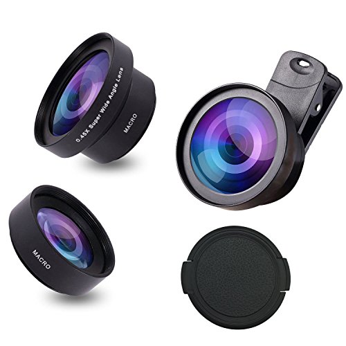 LONGXI Senza Distorsioni Fotocamera Del Cellulare 0.45X Grandangolare + 12.5x Obiettivo Macro