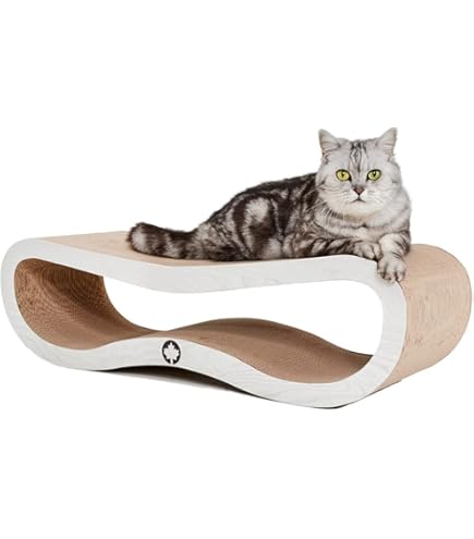 Petrebels Kraskarton Oliver 61, kattenkrabplank van zeer stevig karton, kraskarton, 63 x 35 x 10 cm, kleur wit Petrebels Kraskarton Oliver 61, kattenkrabplank van zeer stevig karton, kraskarton, 63 x 35 x 10 cm, kleur wit