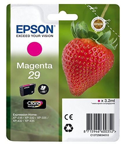 Epson Original T2983 Tintenpatrone Erdbeere, Claria Home Tinte, Text- und Fotodruck (Singlepack) magenta