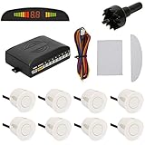 einparkhilfe vorne nachrüsten kia sportage Betriebsstrom: 200mA ± 50mA TKOOFN KFZ Summer Einparkhilfe Rückfahrhilfe 8 Sensoren 4 vorne und 4 hinten Hinter mit LED Farb Display Auto Parken Sensor System Pieper Radar Kit Weiß