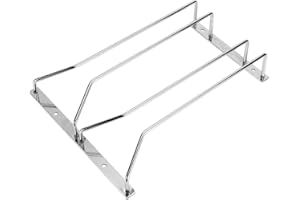 Dianoo Soporte De La Copa De Vino Debajo Del Gabinete Colgando Estante Para Vasos Poseedor Con Tornillos Acabado Cromado 24cm 2 Filas