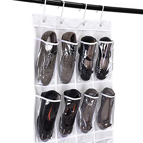 MiadMax Schuhaufbewahrung Für Tür mit 24 Tasche, hängend Aufbewahrungstasche Ordnungssystem Schuhschränke, Multifunktionale Aufbewahrungstasche,weiß - 4