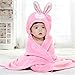Animal Cartoon Hooded Flannel Towels Washcloth For Babies Hooded Baby Towel Bath Toys Baby Gift (Pink Rabbit)