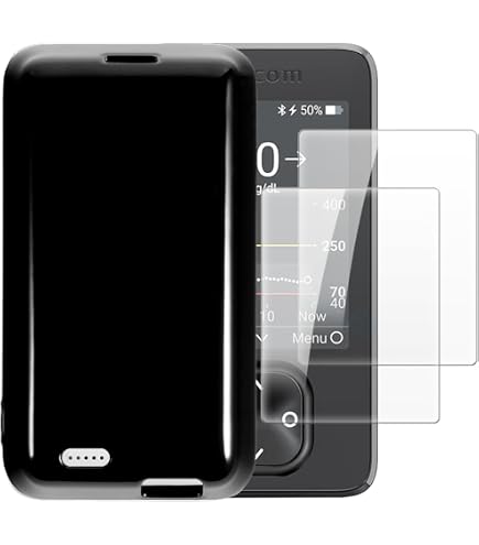 Lot 2 Verres Trempés + Coque TPU Pour Dexcom One+ - Protection Écran Et Étui Souple Antichoc Noir