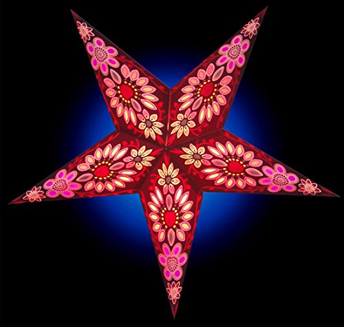 Weihnachtsstern / Papierstern Lampenschirme mit funkelnden dekorativen Designs in Handarbeit SPICA – Braun - 3