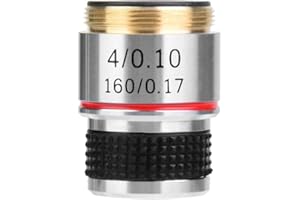 FYDUN 4X Objetivo Acromático, scopio biológico, Lente de Objetivo Acromático 4X 185 scopio biológico Objetivos acromáticos Lente 160/0.17 para Lentes de Objetivo Acromático de scopio