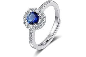 GMEDRIDAS Fedina Argento 925 Donna Anelli Regolabili Delle Signore,Bianco Quadrato Zirconia Birthstone Thumb Ring Anelli Nuziali Anelli di Fidanzamento Regalo per le Donne