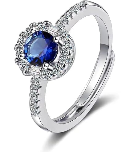Anello Argentato Regolabile Con Zirconi Cubici, Elegante E Classico, Per Fidanzamento E Promessa, Regalo Per Donna