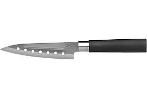 BERGHOFF fornetto multifunzione 1301080 COLTELLO Santoku 12.5 cm Fori, Acciaio Inox