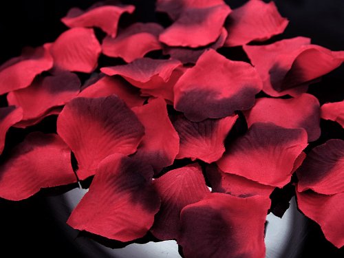 Deko - Rosenblätter zum streuen 100 Stück Hochzeit Tischdeko (rot Farbverlauf)