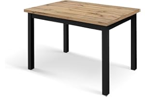 PAZZO DESIGN Tavolo allungabile Tommaso, Rovere Rustico, Gambe Nere, Tavolo Cucina, Tavolo Soggiorno, Made in Italy, 110x70x76,5 cm - id_2142