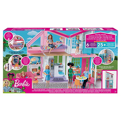 Barbie FXG57 - Malibu Haus Puppenhaus 60 cm breit mit +25 Zubehörteile, Puppen Spielzeug ab 3 Jahren - 7