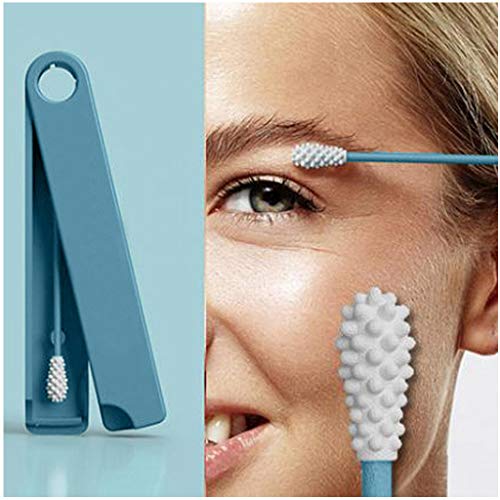 Preisvergleich Produktbild Wattestäbchen Wiederverwendbar Tragbar, die Alternative zu Wattestäbchen mit Box, Waschbar, für Make-up / Ohrenreiniger / Nasenreiniger, zur Reinigung VNEIRW (Grün)