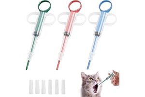 GXGM 3 Pieces Feeder Medicine Syringes, Medicine Dispenser Pill Para Pets, Medicamento,Silicone Syringe Para Pets, With Soft Tip, Para Small Pets Dogs Cats（Verde, Azul, Rojo）