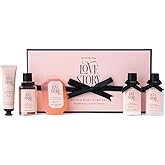 Kimirica Love Story Luxury Bath and Body Care Gift Set Box | Bath Salt, Body Wash, Body Lotion, Bathing Bar and Hand cream | 