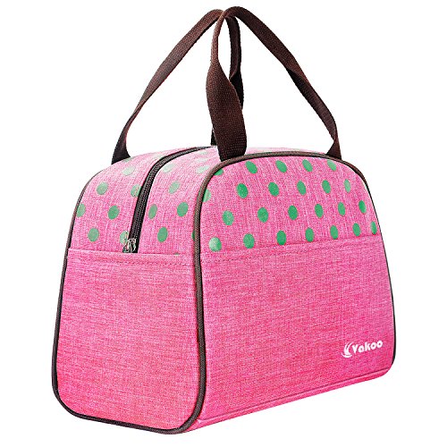 Vakoo Lunch Bag Lunchbox Tasche Cool Kühltasche Picknicktasche Isoliert Thermotasche für Camping, Picknick (Rosa)