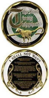 Psalm 23 The LORD is my Shepherd Military Challenge Coin by Military Challenge Coins