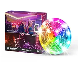 HomeMate WiFi Multicolour Smart LED Kit, 5 Metre, Music Sync Feature, Compatible with Alexa and Google Home