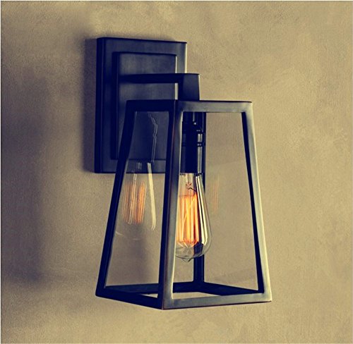 Preisvergleich Produktbild Amadoierly Wandleuchte Wasserdicht Retro Industrie Loft Kreative Restaurant Balkon Treppenhaus Kopf Im Freien Europäischen Outdoor-Wandleuchte (Down-Installation) / 17X40cm