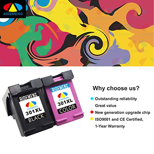 Inmax 301XL Tintenpatronen Ersatz für HP 301XL (CH563EE CH564EE) Tintenpatronen zeigen den Tintenfüllstand für HP Deskjet 1000 1010 1050 2000 2050 HP Envy 4500 4502 4504 4505 HP Officejet 2620 2622 2624 (1*Schwarz + 1*Tri-Color) - 4