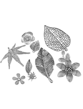 Souarts 1 Set Antik Silber Blatt Schmuckzubehör Basteln Charms Anhänger Für Halskette Armband 10St