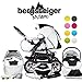 Bergsteiger Milano Combination Pram 3-in-1 System; car seat; (10-piece mega set; 8 colours)