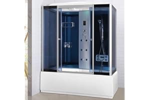 Bagno Italia Box idromassaggio cabina doccia e vasca 6 getti cm 150x85 cromoterapia ozonoterapia bluetooth