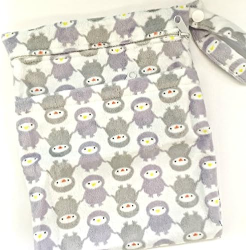 Cheeky Wipes Reusable Nappy Swim Double Wetbag (Two Pocket) Small / Medium / Large (Large, Penguins)