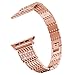 Produktbild NikoStore Bands für Apple Watch 38mm,Roségold Damen Edelstahl Sport Bling Armband für iWatch 40mm Series 4/3/2/1 Sport Edition