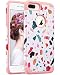 Produktbild ULAK iPhone 8 Plus Hülle, iPhone 7 Plus Hülle Stoßfest Hybrid High Impact Hart PC und Weiche Silikon Schutzhülle Tasche Case Cover für Apple iPhone 8 Plus/ 7 Plus 5.5 Zoll, Roségold Terrazzo