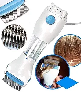 MAATEH 240V Electrical Head Lice Comb Lice Solution Chemical Free Kills Head Lice Capture Lice Removal Treatment Lice Combs and Vacuums Machine for lice removed from Head V-Comb