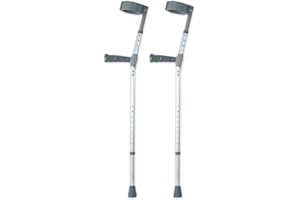 YOUR ESSENTIAL SHOP Coopers PVC Handle Double Adjustable Elbow Crutches - Large - Pair | Lightweight Crutches for Adults | Height Adjustable Elbow Crutches | Hospital Crutches | Soft Touch PVC Handles