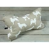 Lesekissen Bücherkissen Leseknochen Strandkissen Yogakissen Nackenkissen Hunde Dogs grau weiß 37 x 19 x 19 cm von Beletage HM