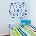 Rocket Numbers with Stars, Planets & Moon Boys Wall Art Sticker - Art Vinyl Decal Stickers, Childrens Bedroom, Bathroom, Kitchen, Lounge, Easy to Apply, Free Applicator, Easy Peel - (Please Choose Your Size & Colour Using the Selection Boxes) - by Rubybloom Designs