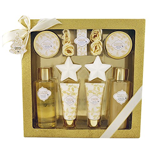 Gloss - caja de baño, caja de regalo para mujeres -  Box espumoso baño Bliss - flores blancas y almizcle - 8pcs