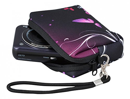 MySleeveDesign Etui Cam  ra digital Sac portable Housse - pour Canon Fuji Sony Panasonic Samsung Nikon Pentax Lumix Olympus   tous les autres appareils photo num  riques compacts - Butterfly Light