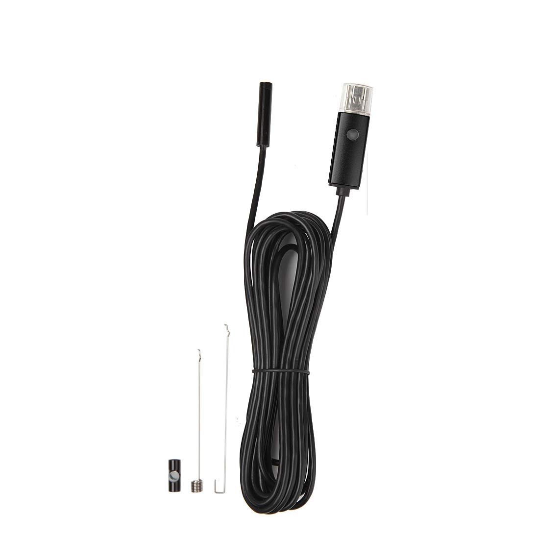 MatLogix 2 m Waterproof Endoscope Mini HD Camera Snake Tube 7 mm Lens USB Inspection LED Borescope for Android Phone PC (Wire Length- 2 Meters, Lens Size- 7mm)