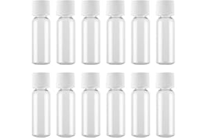 VASANA 12 Stück 30 ml leere nachfüllbare transparente Kunststoffflaschen mit weißen Schraubverschlüssen Reiseflaschen Kosmetikbehälter Ampullen für Lotion Toner Make-up Flüssigkeiten 1 oz