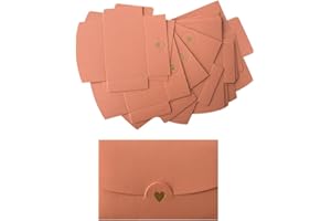 CZAKOMIX 40PCS Mini Briefumschläge, Perlglanzpapier Umschlag mit Herz Verschluss, Geschenkkarte Umschlag, für Diy GeschenkKarten Weihnachten Valentinstag Geburtstagsfeier Geschenk Card(Rosa)