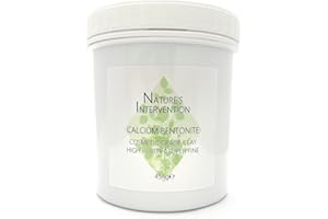 100% Naturale ARGILLA DI CALCIO BENTONITE - GRADO COSMETICO 454g NATURE'S INTERVENTION Argilla in Polvere. Superfina <100 micron. PH6, Alta Purezza. Esfolia, Disintossica, Pulisce Tutti Tipi di Pelle.